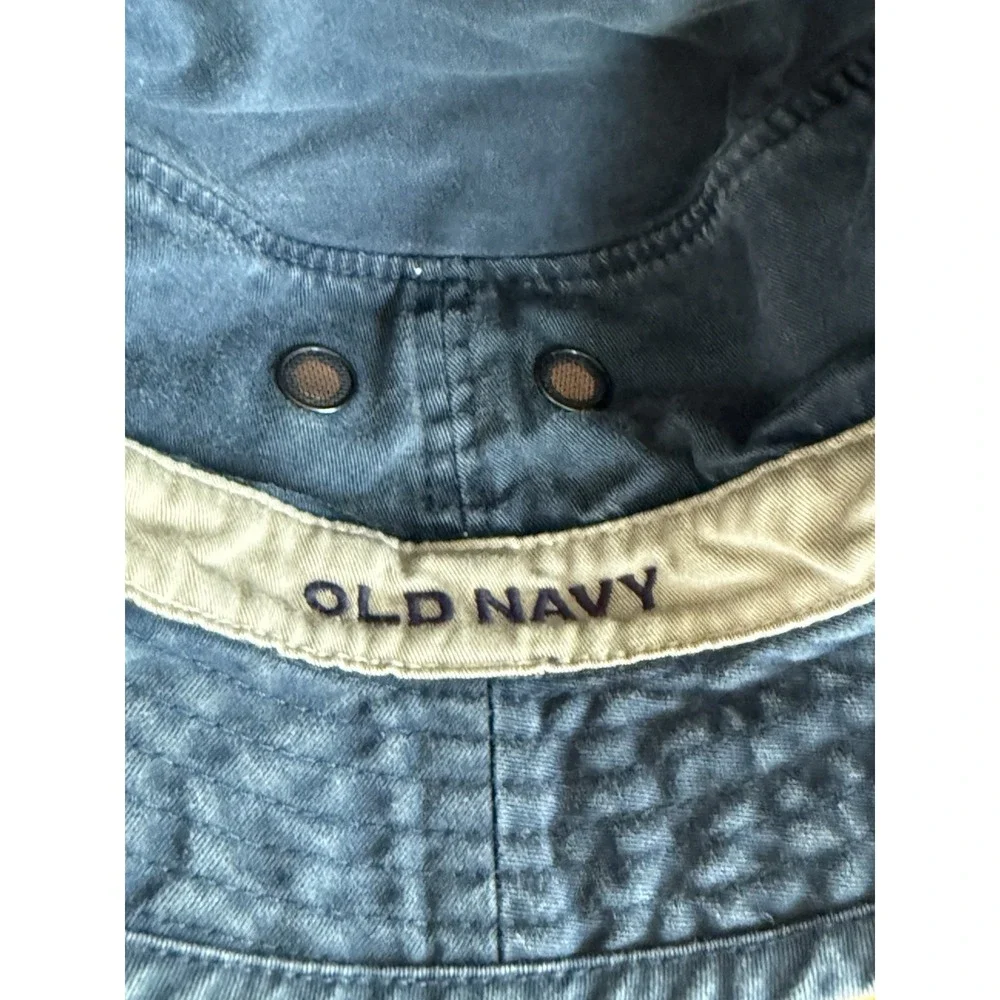 Vintage Old Navy‎ Blue Denim 2000 Bucket Sun Hat Beach Festival Size S/M Y2K